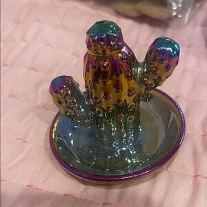 Iridescent Cactus Ring Holder